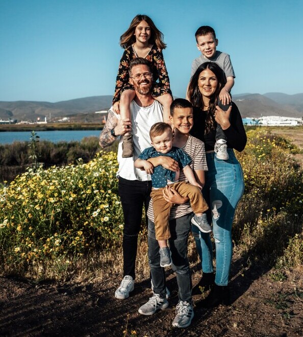 happy traveling family