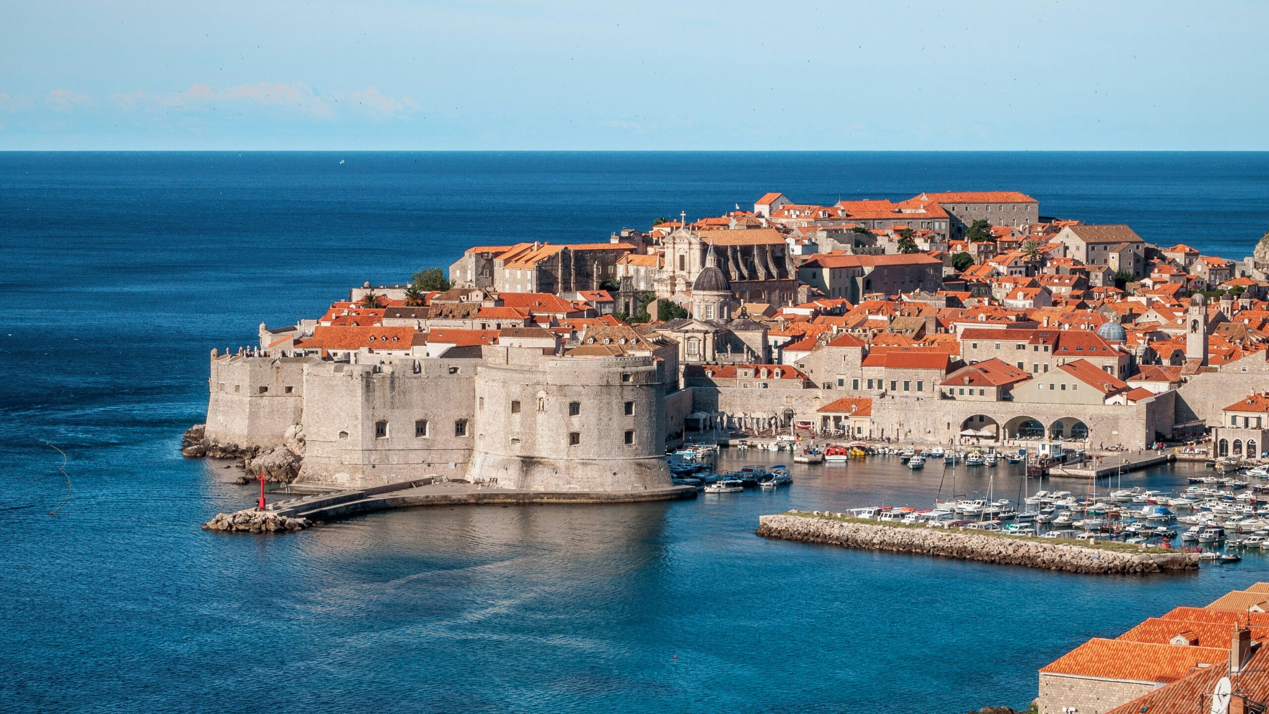 Dubrovnik Croatia old town city walls Adriatic Sea terracotta rooftops